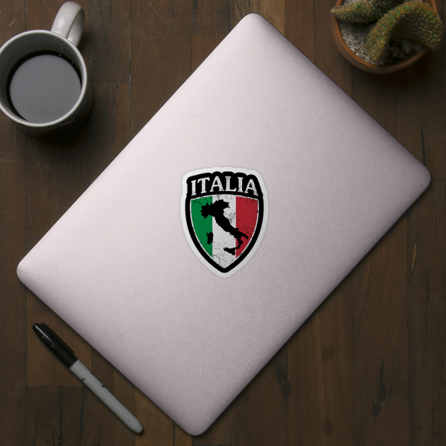 Italia Flag Crest Map Italian Italy Italiano by E